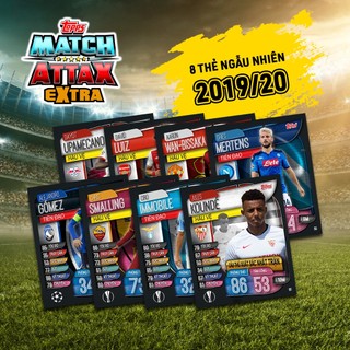 Gói 8 Thẻ Cầu Thủ In Match Attax Extra 2019-20 Ngẫu Nhiên