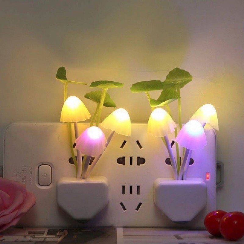 Đèn ngủ cảm ứng thông minh kiểu nấm nhiều màu sắc, Đèn Led cảm biến ánh sáng decor sang trọng cho phòng ngủ