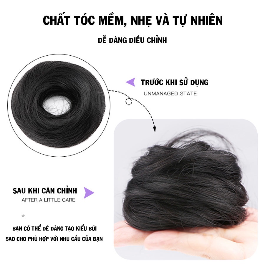 Búi rối, búi tóc thật, búi tóc rối mini phong cách Hàn Quốc