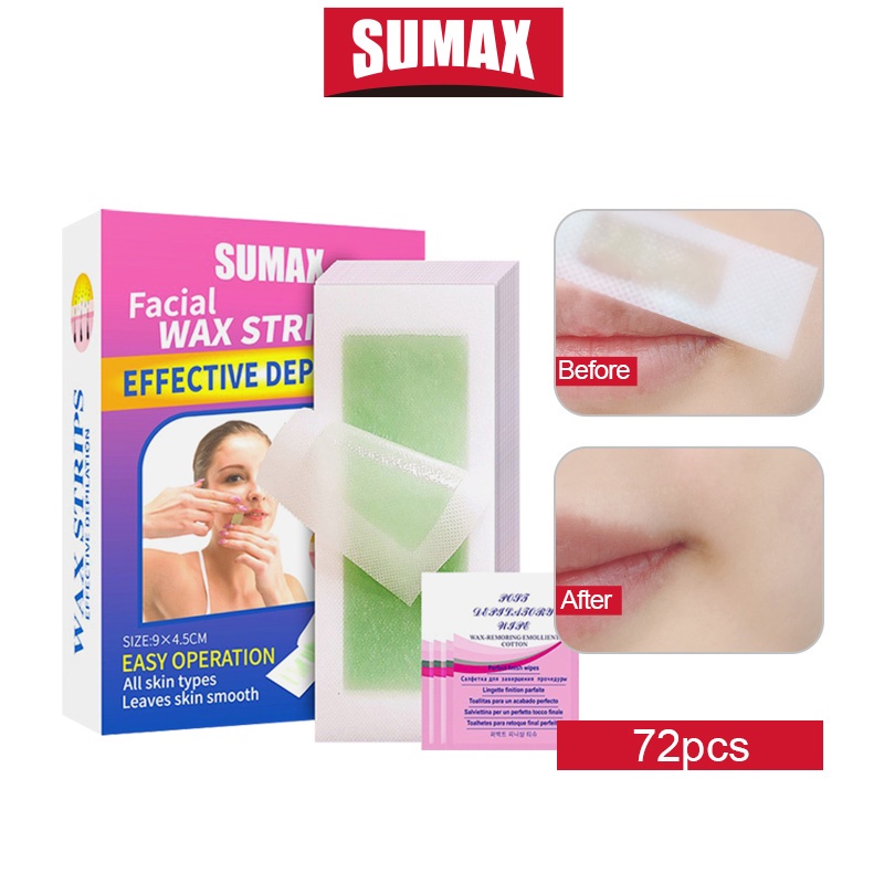 Wax ria mép SUMAX,Miếng dán tẩy lông mặt wax strips face 100g