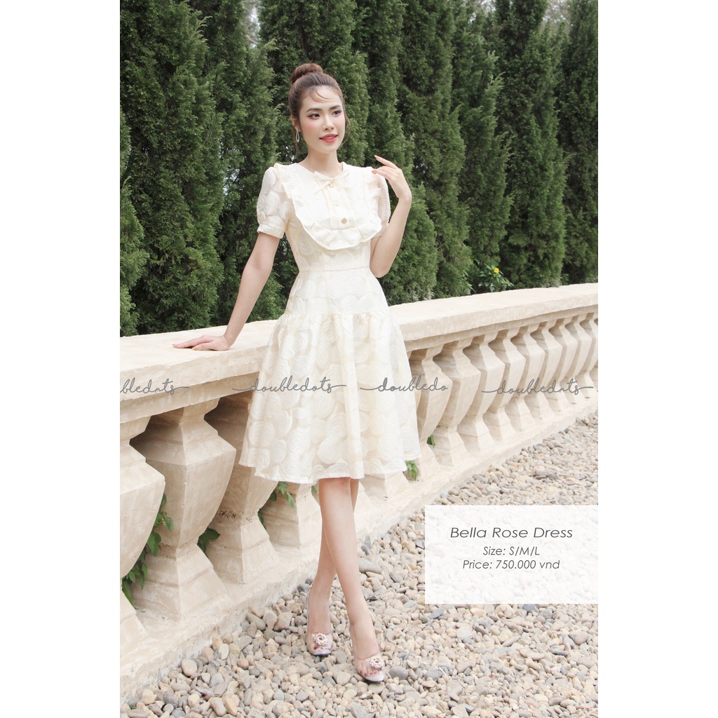 BELLA ROSE DRESS - Đầm thiết kế vân hoa chìm cách điệu tiểu thư