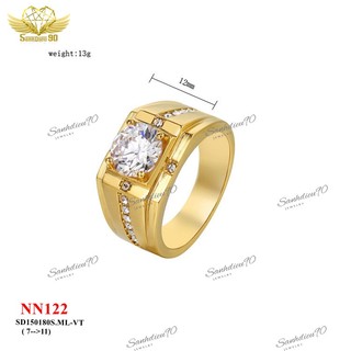 Nhẫn nam titan cao cấp hột đá cao nn122