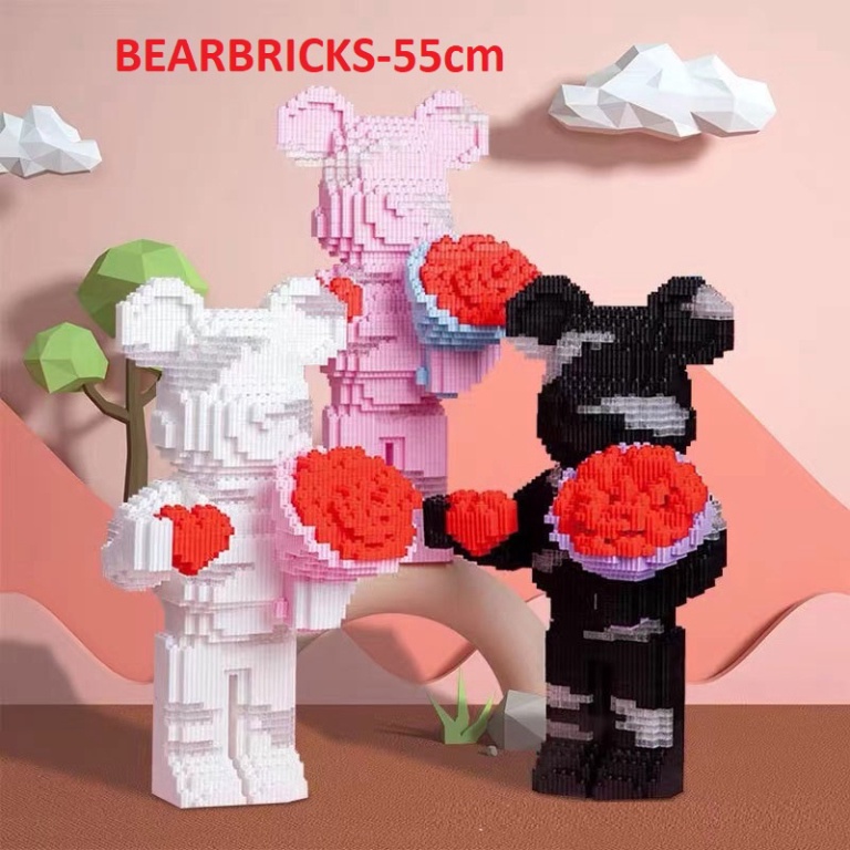 Lắp Ráp Mô Hình Bearbrick Lego Cỡ Lớn Kích Thước 55cm
