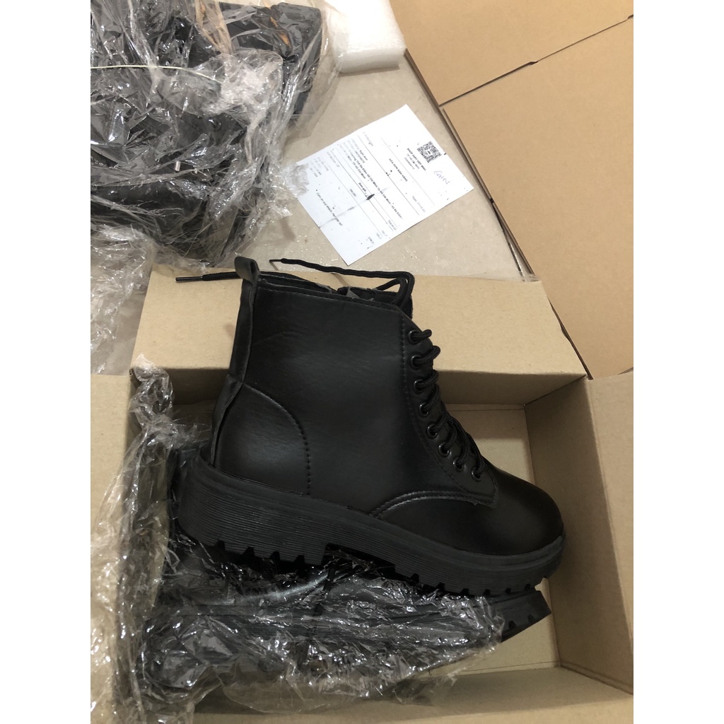 Giày boot ulazang nữ có khóa bên phong cách hàn quốc