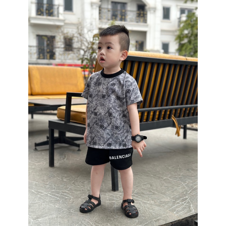 Bộ quần áo Be lan áo họa tiết cho bé , set áo thun quần short trẻ em unisex , Kid_genz
