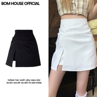 Chân Váy Xẻ Đùi Có Quần Trong Chất Tuyết Mưa Bomshopunisex