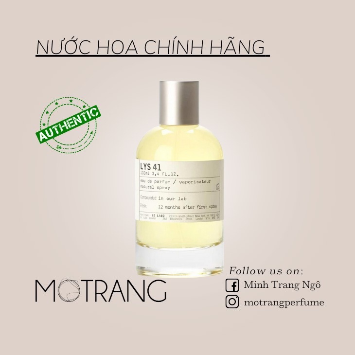 Nước Hoa Nữ Le Labo Lys 41 Hương Hoa Lys 2ml - 5ml - 10ml