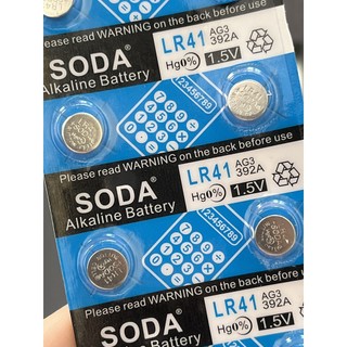 Vỉ 10 viên cúc áo lr41 - ag3 - 192 - 392a 1,55v soda