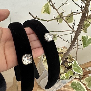 Băng đô cài tóc chất liệu vải nhung đính đá