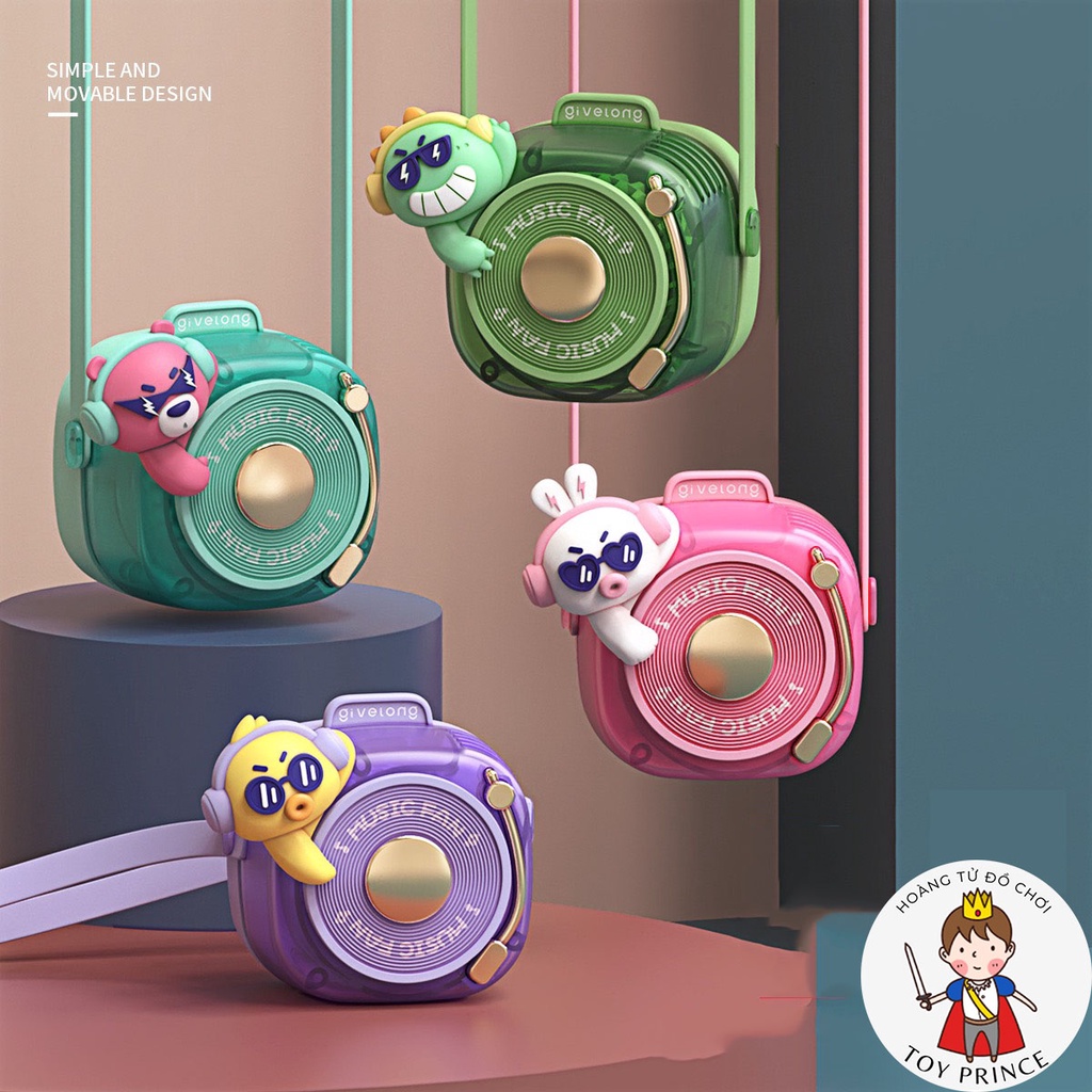 Đồ Chơi Quạt Mini Đeo Cổ Dj Đáng Yêu 3 Chế Độ Music Fan Xoay Dĩa Sạc Type - C Dành Cho Bé Đồ Chơi Thông Minh Siêu Hot 2023