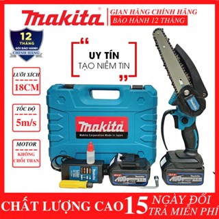 Máy cưa xích Makita 199V, máy cưa xích cầm tay mini makita Lam xích dài