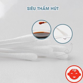 Tăm Bông Cho Bé Sơ Sinh Vcool (Hộp 200 Que) Tiện Lợi, An Toàn
