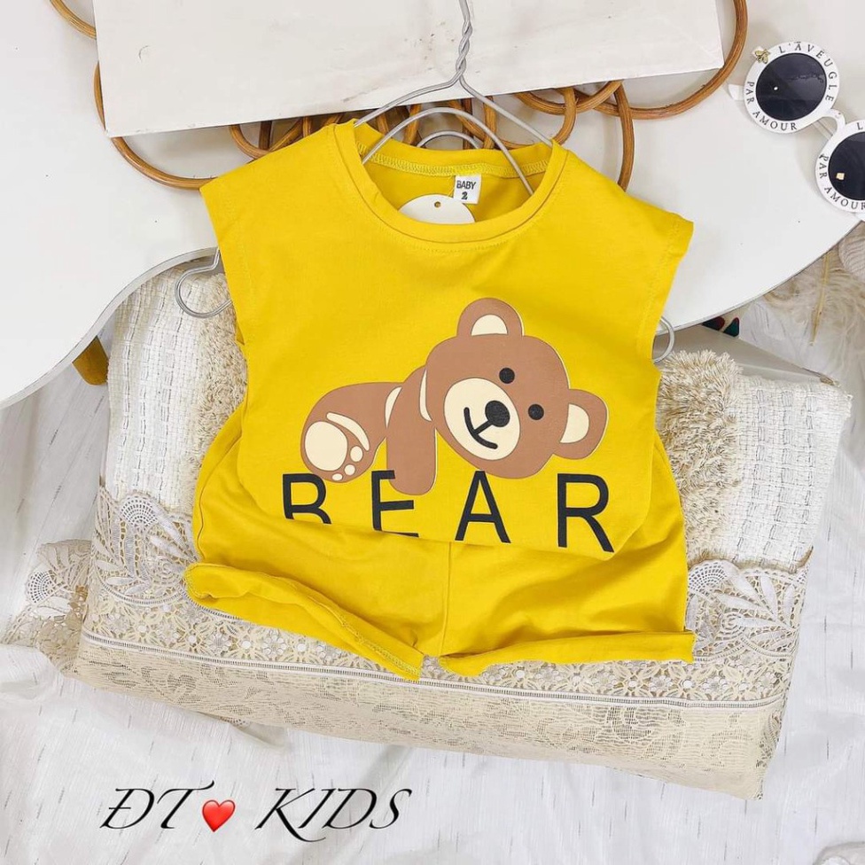 BỘ QUẦN ÁO HÌNH GẤU NÂU CHO BÉ CHẤT COTTON SIÊU MÁT