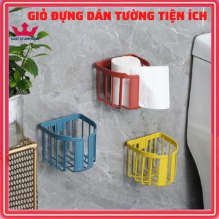 Giỏ đựng giấy vệ sinh dán tường hộp đựng giấy vệ sinh dán tường đa năng tiện lợi
