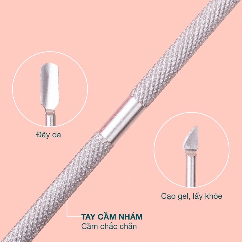 Cây Đẩy Da Sủi Móng Cắt Khoé Cạo Gel Nail Inox Loại Tốt