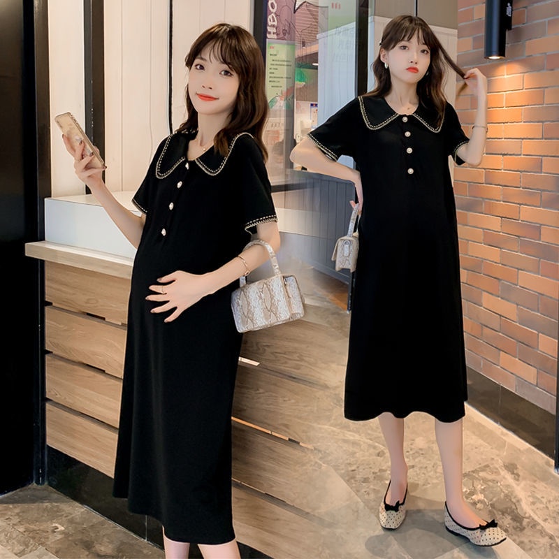 [Hàng Mới Về] Đầm Bầu Dáng Ôm Màu Đen Thời Trang Mùa Hè