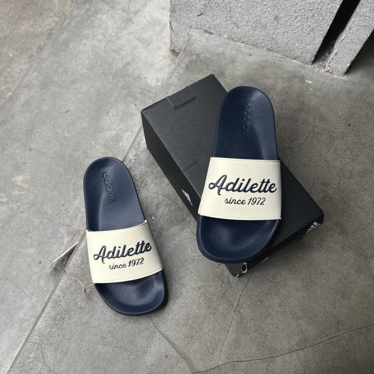 Dép Quai Ngang Chính Hãng Adidas Adilette Shower Slides Xanh Navy Tối Shop Xám Store