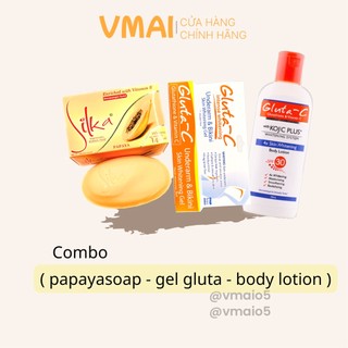 Combo Body Lotion - Gel Glu - Papaya Soap