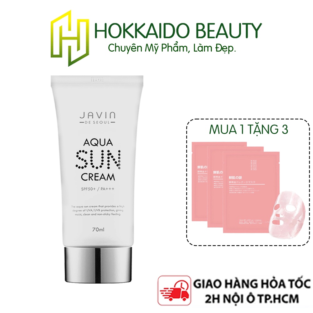 Kem chống nắng nâng tông, trang điểm dùng cho mọi loại da Javin De Seoul Aqua Sun Cream SPF 50 PA+++ 70g