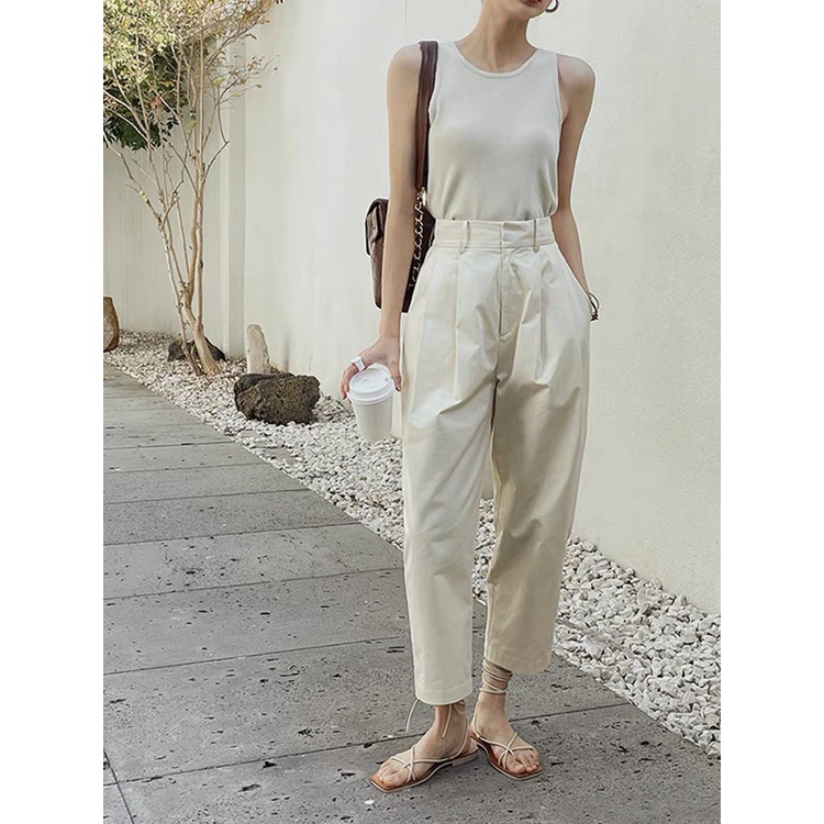 (TỔNG KHO LÂM ANH CHUYÊN SỈ) Quần tây nữ Linen dáng rộng 2 ly to dáng baggy, chất vải Linen thô Hàn mềm mát