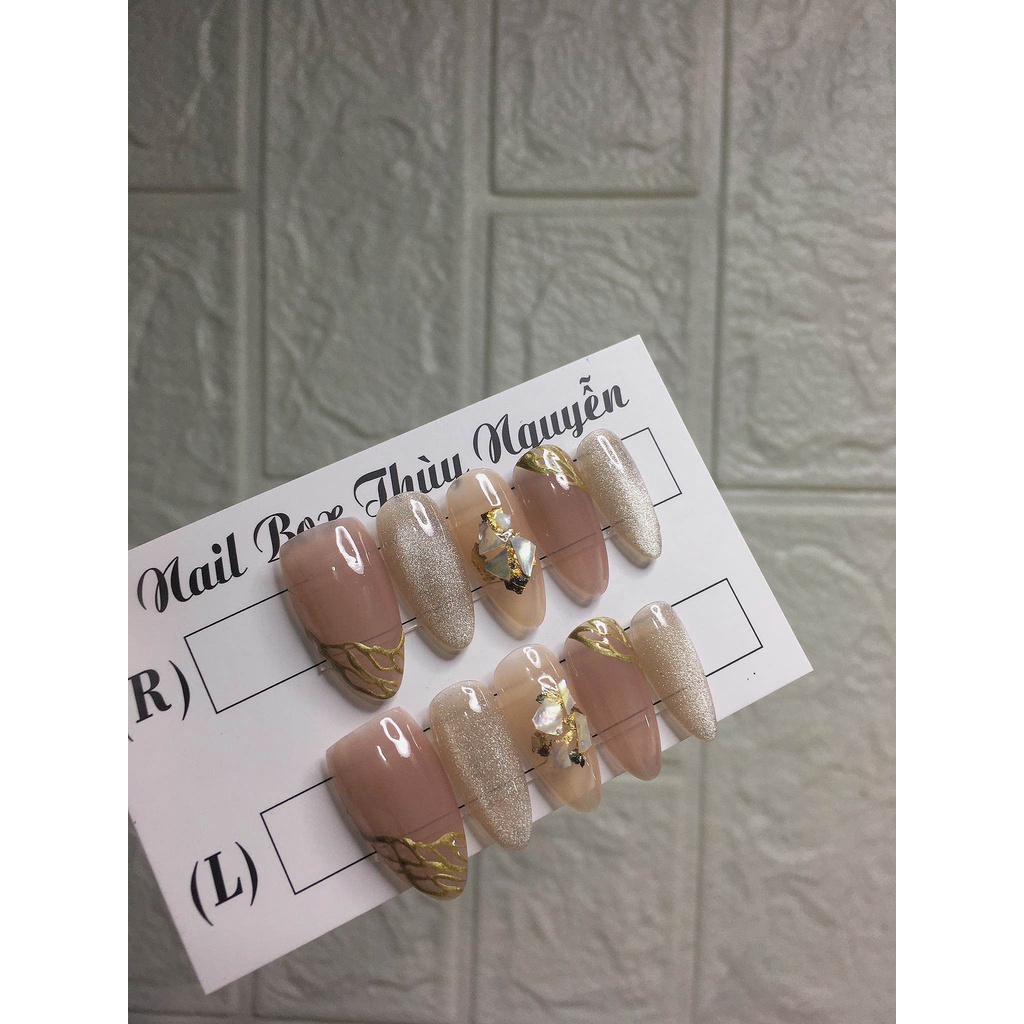 Nilbox móng úp thiết kế thạch xà cừ kem keo dũa