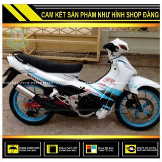 TEM RỜI SATRIA 2000 PHỐI TRẮNG XANH