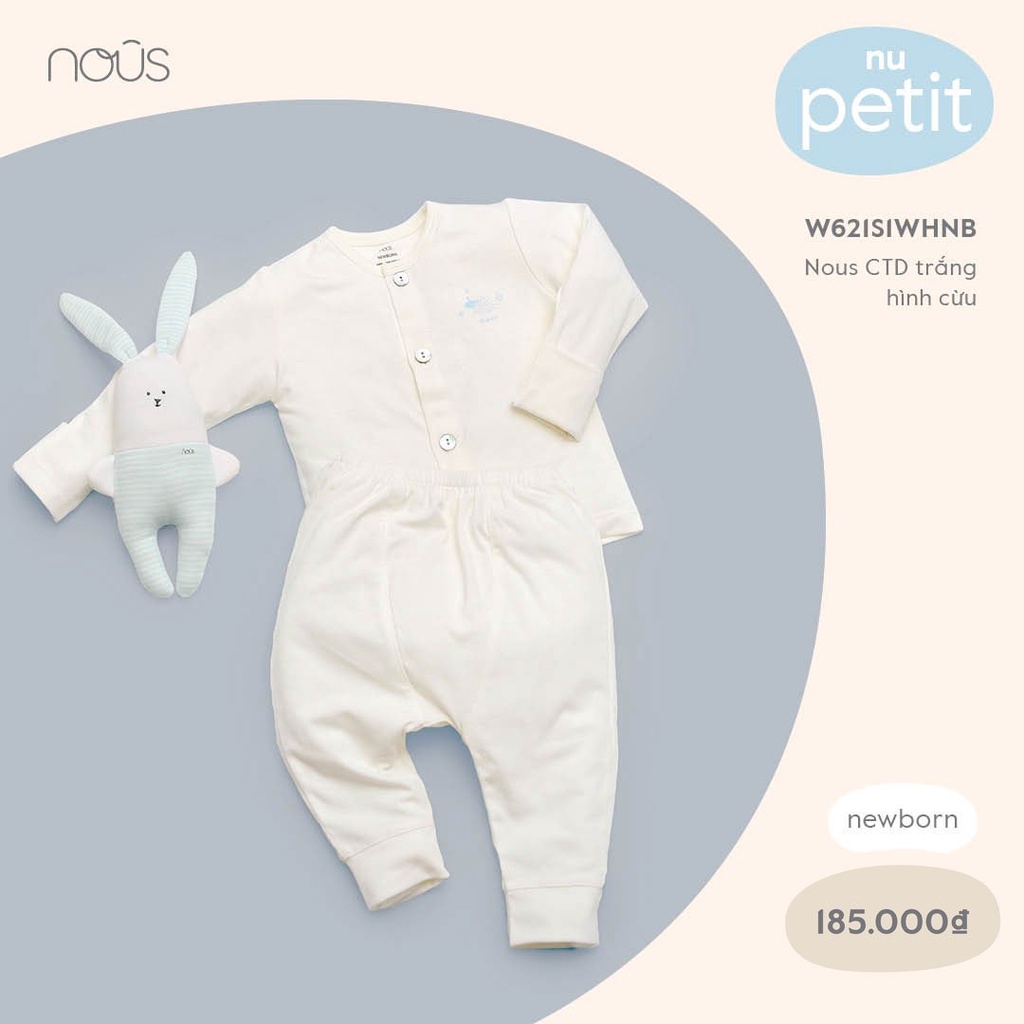 Bộ sơ sinh NOUS Newborn dài tay và mũ, bao tay chân cho bé trai - bé gái