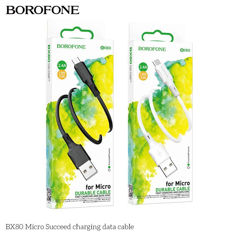 Dây Sạc Nhanh Micro, TypeC, I.P BX80 Chính Hãng, Cáp Sạc 2.4A Borofone Bảo Hành 12 Tháng
