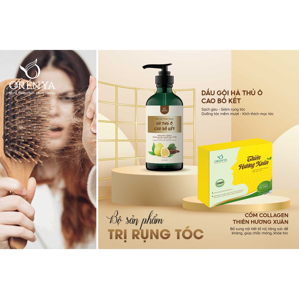 Dầu Gội Hà Thủ Ô Cao Bồ Kết Orenya 300ml - Sạch Gàu, Giảm Rụng Tóc, Dưỡng tóc chắc khỏe, mềm mượt