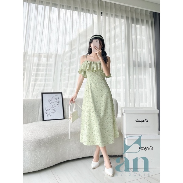 ĐẦM MAXI NHÚN BÈO 2 DÂY ĐI BIỂN