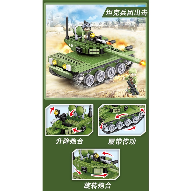 Đồ Chơi Lắp Ráp Lego Xe Tăng Quân Đội Giáo Dục Cho Bé Trai