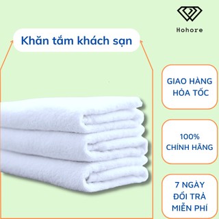 Set 5 khăn tắm cotton trắng Phong Phú khăn quấn toàn thân cho khách sạn và spa, kích thước: 70cm x 140cm / 500gr