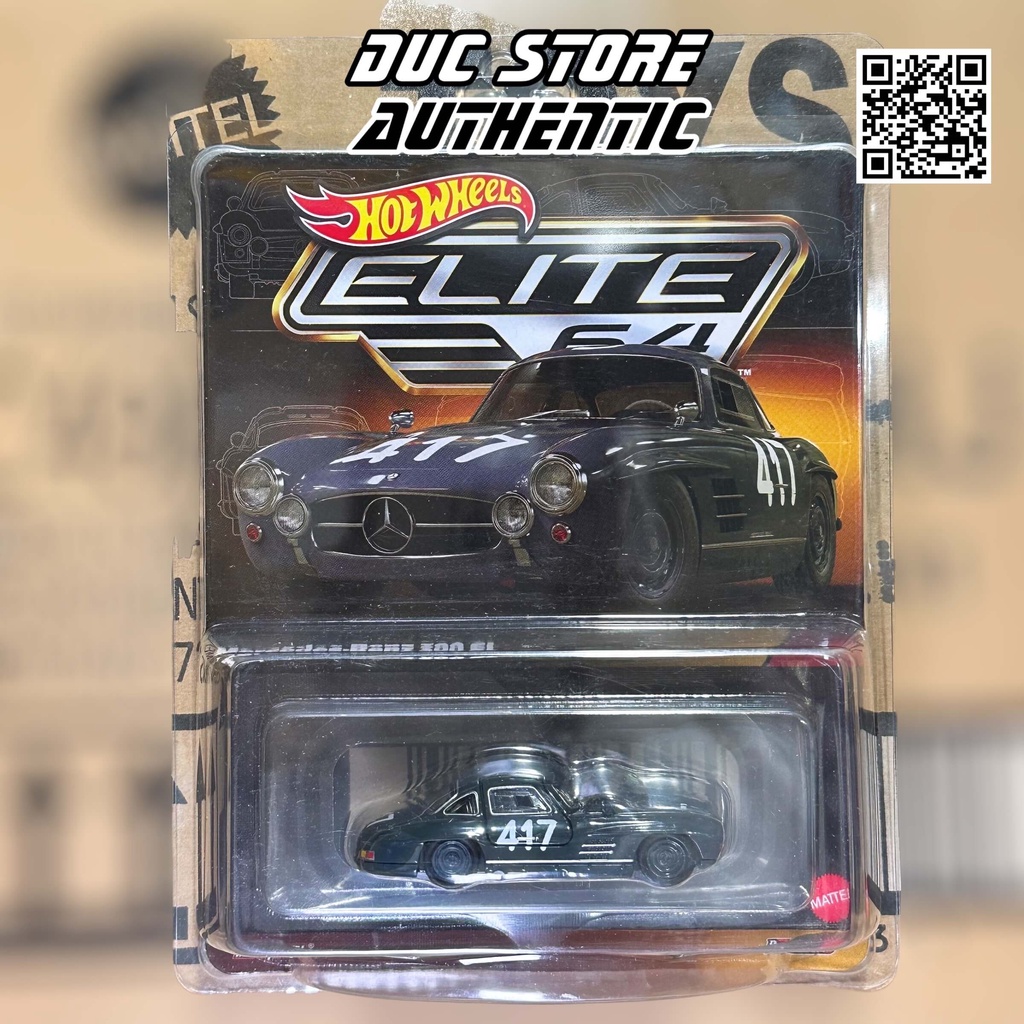 ducstore.vn Xe mô hình HNG51 Hot Wheels RLC Elite 64 Series Mercedes-Benz 300 SL - Graphite gray
