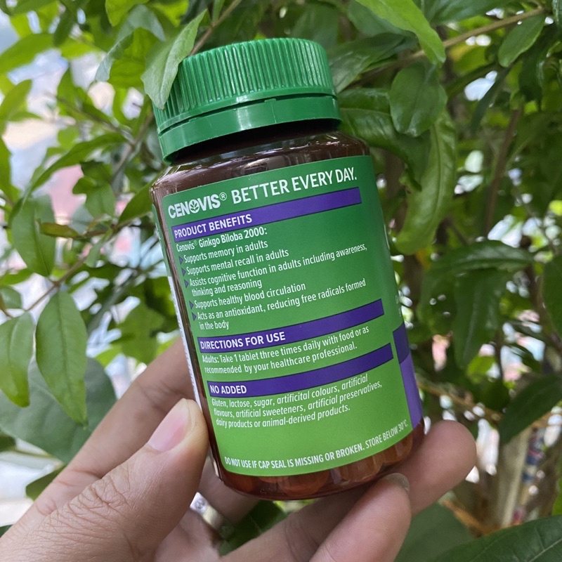 Viên uống Cenovis Ginkgo Biloba 2000 for Memory Support 100 viên, hỗ trợ tăng cường trí nhớ