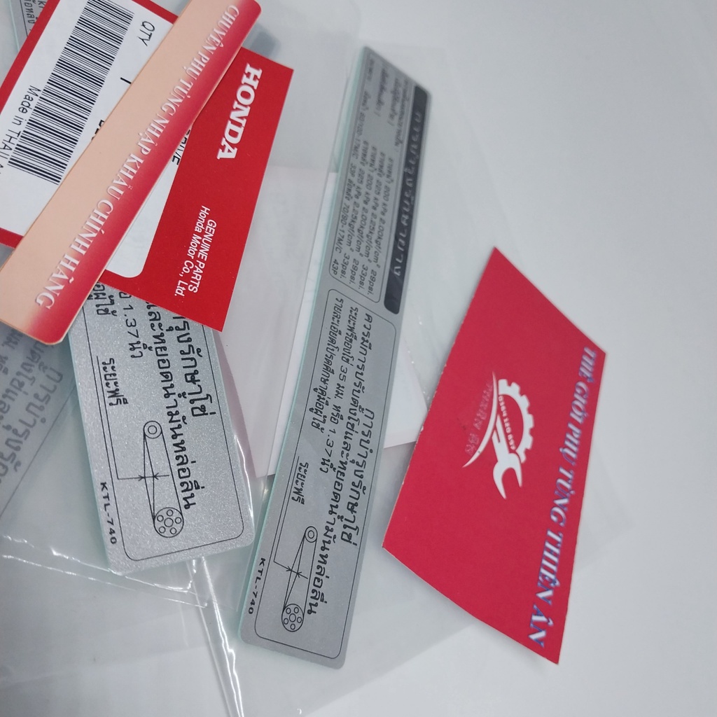 Tem thông số hộp xích  Wave Thái, Wave 110 Zin nhập khẩu chính hãng Honda Thailand - PT THIÊN ÂN