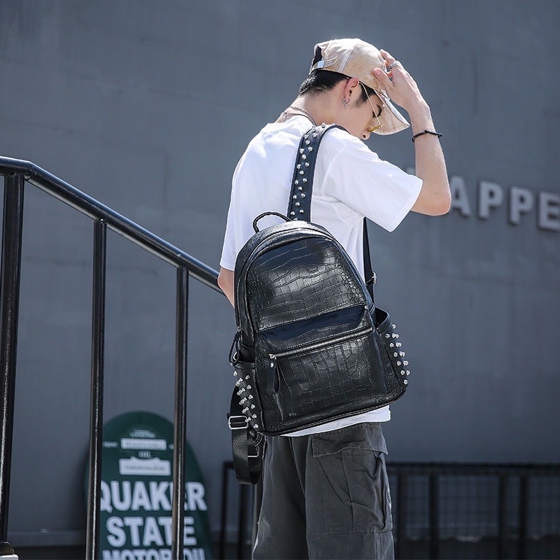 Balo da thời trang nam nữ balo da PU cao cấp chống nước cặp đi học đi chơi ulzzang balo đựng laptop 14 inh