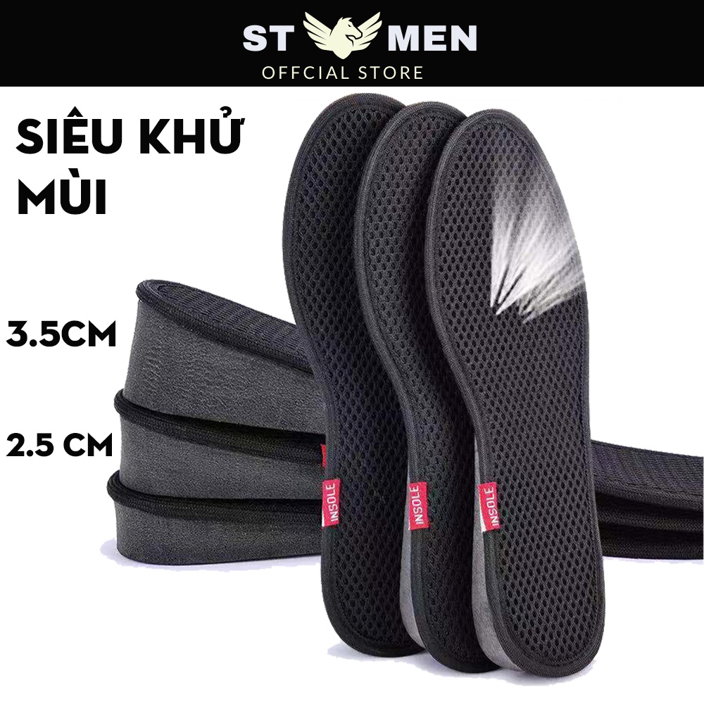 Lót Giày Tăng Chiều Cao Khử Mùi, Sợi Tre, Đi Êm Kháng Khuẩn