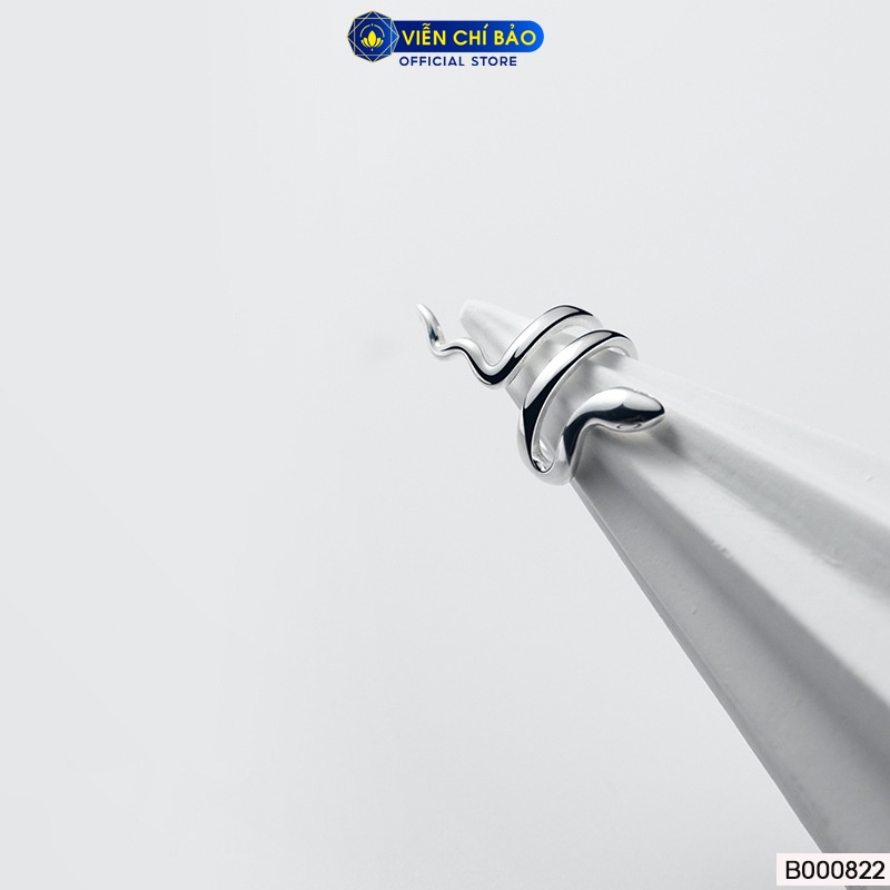 Bông tai bạc nữ rắn kẹp vành chất liệu bạc bạc ý 925 (chiếc) thời trang phụ kiện trang sức Viễn Chí Bảo B000822