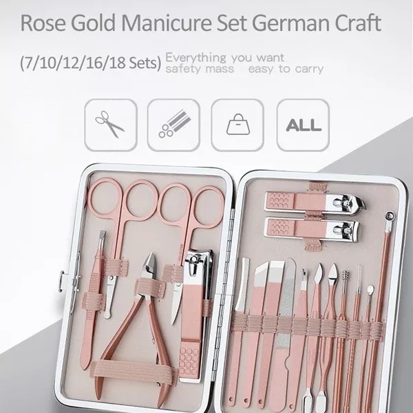 Bộ Dụng Cụ Bấm Móng Tay 18 món - Bộ Cắt, Bấm Dũa Móng Tay - Sét Dụng Cụ Làm Móng 3DM 18 Chi Tiết Nail Care Cao Cấp