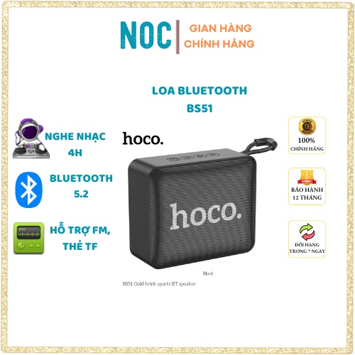 Loa Bluetooth Hoco BS51 Nghe 4h, Âm Thanh Hay, hỗ trợ FM thẻ TF Gía Tốt