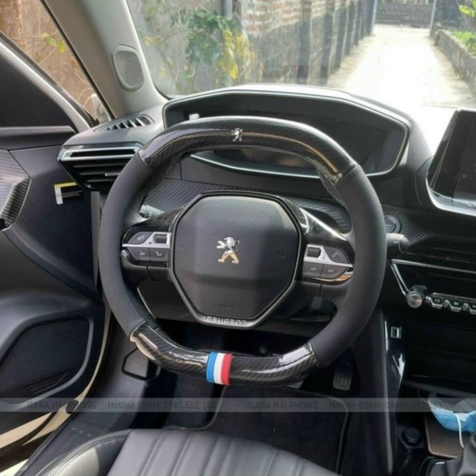 Vỏ bọc vô lăng xe hơi Peugeot 4008 5008 2008 loại carbon d cut 2 đầu có lỗ thông hơi thoáng khí cao cấp | BigBuy360 - bigbuy360.vn