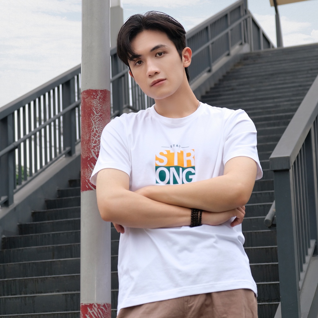 Áo thun nam Dugarco form suông đẹp tay ngắn chất vải cotton in hoạt tiết 233TSS22002