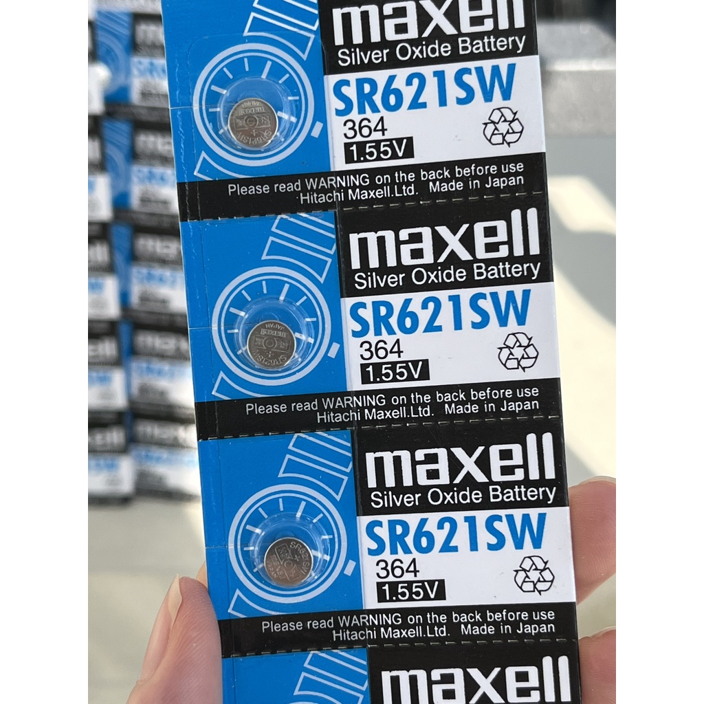 GIÁ BUÔN 1 vỉ 5 viên pin đồng hồ đeo tay Maxell SR621SW SR621 621 364 AG1 LR621 1,55V Nhật Bản