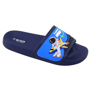 Dép quai ngang bé trai Bita's EBY.15 (Đen + Đỏ + Navy)