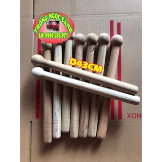 Dùi đánh trống lớn đầu to dùi dánh trống hội dài 43cm 1 cái 1 cặp