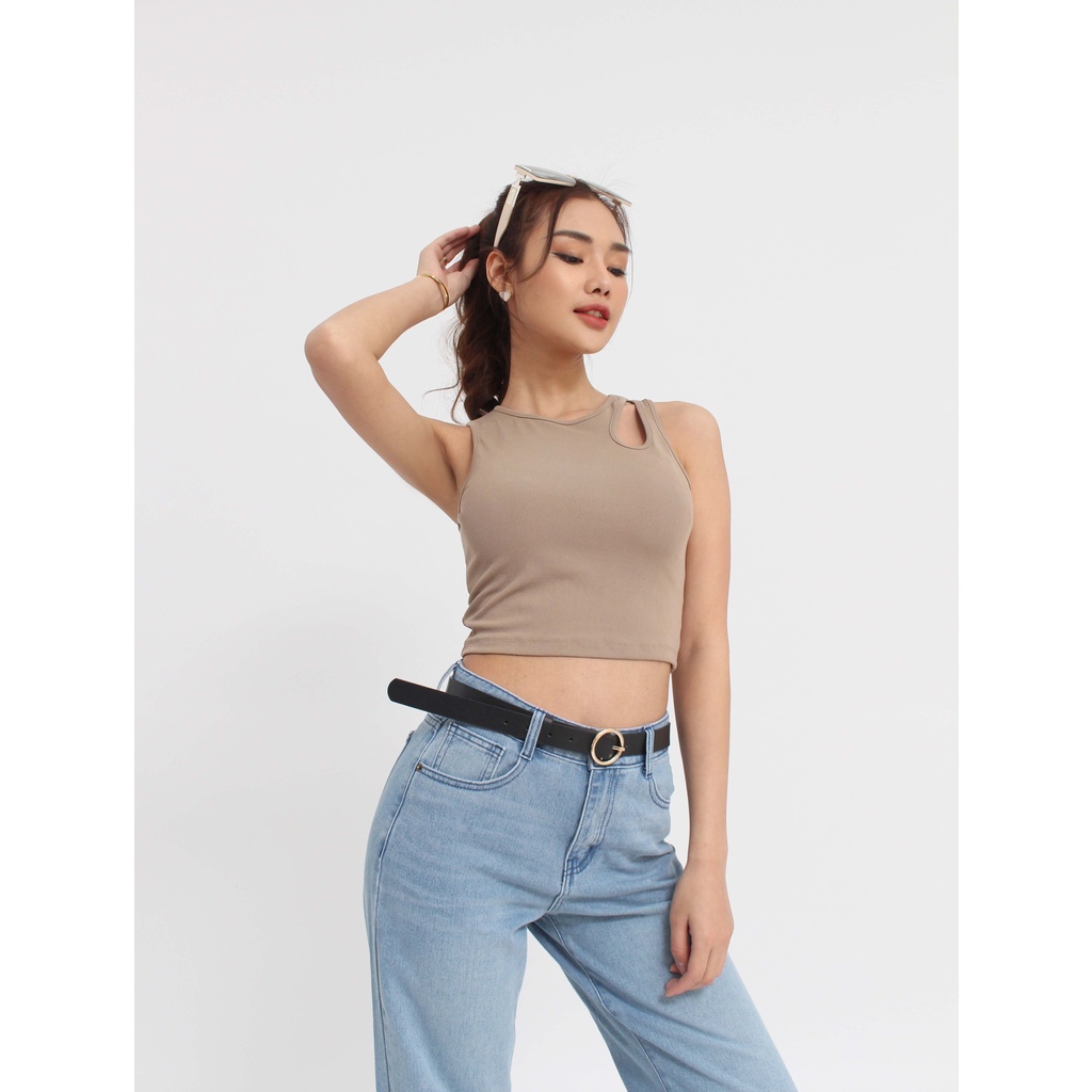 Áo croptop nữ VIỆTBROTHERS khoét vai 231APU02