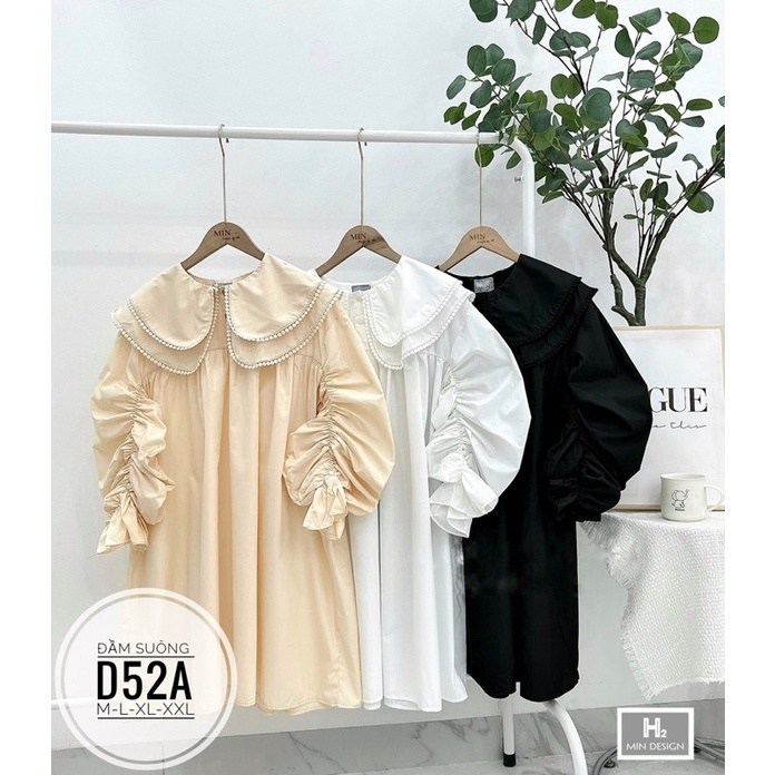 Đầm suông tay nhún D52A