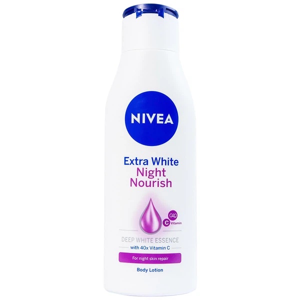 Sữa dưỡng thể trắng da ban đêm Nivea Extra White Night Nourish Body Lotion dưỡng trắng săn chắc da của Đức