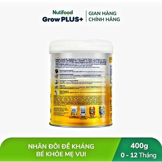 (HSD T2-2027) Sữa Bột Vàng Nutifood GROW PLUS 0+ 400g (Sữa Non).