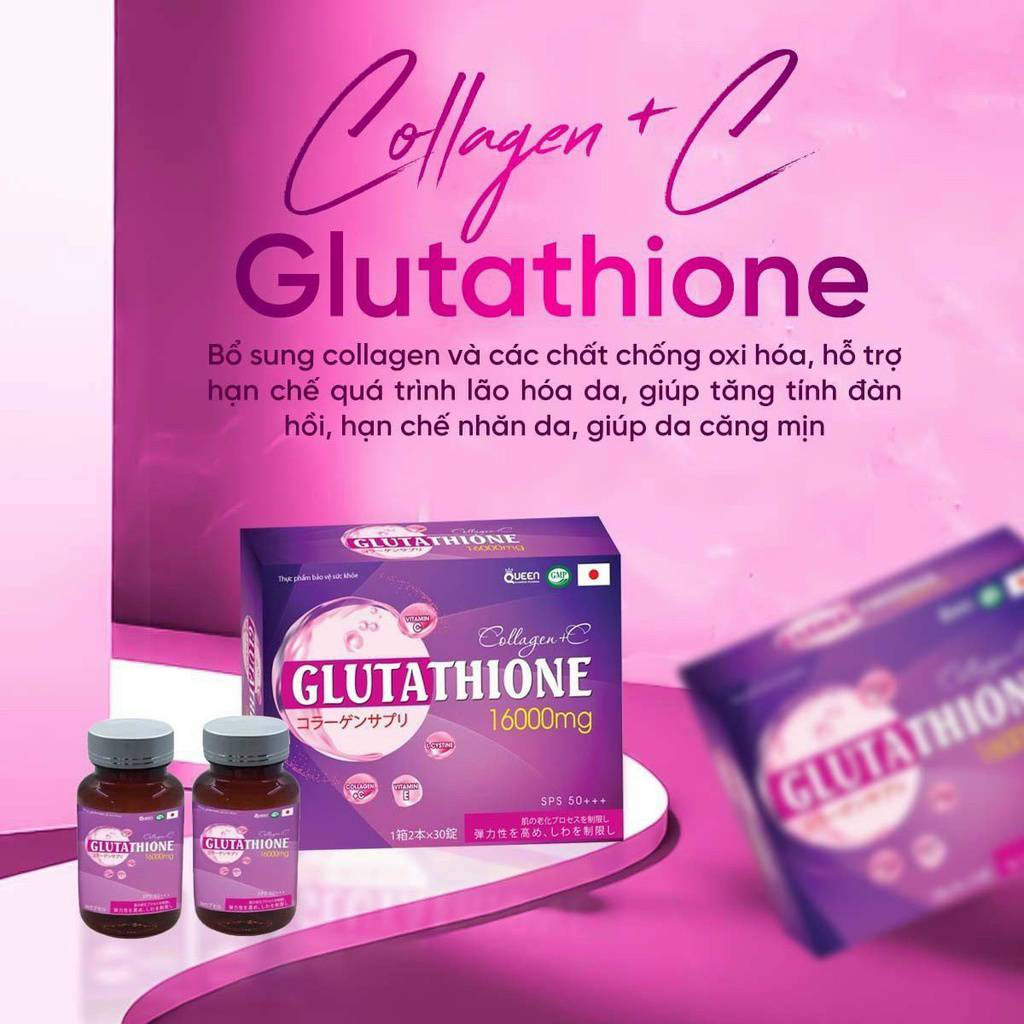 Viên Uống Trắng Da GLUTATHIONE 16000 - Viên Uống COLLAGE  Trắng Da Mờ Nám Giảm Nếp Nhăn